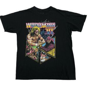 Wrestlemania Shirt Mens M Black Ultimate Warrior Macho Man WWF WWE 80s 90s